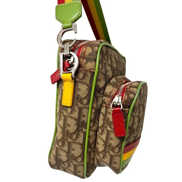 Dior Brown Crossbody Bag with Multicolor Strap - Picture 8 of 12